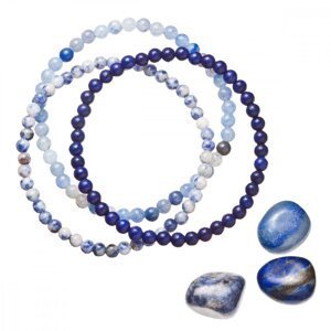 Náramky s minerálními kameny sodalit, avanturín a lapis lazuli 43043.3 modrý,Náramky s minerálními kameny sodalit, avanturín a lapis lazuli 43043.3 mo