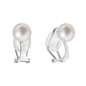 Stříbrné náušnice klipsy s říční perlou 21081.1,Stříbrné náušnice klipsy s říční perlou 21081.1