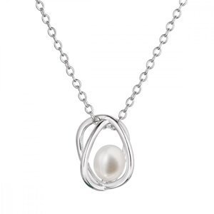 Stříbrný náhrdelník s říční perličkou v kleci 22044.1,Stříbrný náhrdelník s říční perličkou v kleci 22044.1
