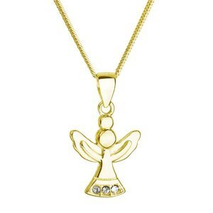 Pozlacený stříbrný náhrdelník anděl se Swarovski krystaly bílý 32078.1 Au plating,Pozlacený stříbrný náhrdelník anděl se Swarovski krystaly bílý 32078