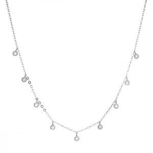 Stříbrný náhrdelník s 9 malými kulatými zirkónky 12056.1. crystal,Stříbrný náhrdelník s 9 malými kulatými zirkónky 12056.1. crystal