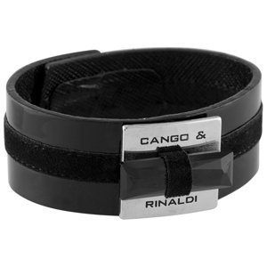 Cango & Rinaldi kožený náramek se Swarovski Elements černý,Cango & Rinaldi kožený náramek se Swarovski Elements černý