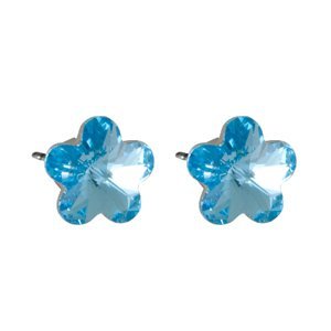 Náušnice se Swarovski Elements tvar květinka 10mm, pecky, světle modré, 713856-aqua,Náušnice se Swarovski Elements tvar květinka 10mm, pecky, světle m