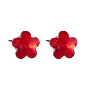 Náušnice se Swarovski Elements tvar květinka 10mm, pecky, světle červené, 713856-lt.siam,Náušnice se Swarovski Elements tvar květinka 10mm, pecky, svě