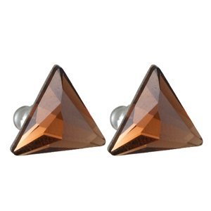 Náušnice se Swarovski Elements ve tvaru trojúhelníku, hnědé-topaz,Náušnice se Swarovski Elements ve tvaru trojúhelníku, hnědé-topaz