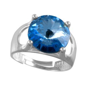 Prsten se Swarovski Elements Rivoli Light Sapphire 12 mm,Prsten se Swarovski Elements Rivoli Light Sapphire 12 mm