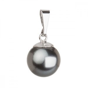 Stříbrný přívěsek s šedou Swarovski kulatou perlou 34150.3 Grey 10 mm,Stříbrný přívěsek s šedou Swarovski kulatou perlou 34150.3 Grey 10 mm