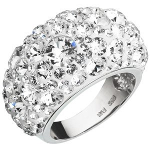Stříbrný prsten s krystaly Swarovski bílý 35028.1 Krystal 58,Stříbrný prsten s krystaly Swarovski bílý 35028.1 Krystal 58