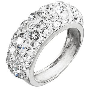 Stříbrný prsten s krystaly Swarovski bílý 35031.1 Krystal 60,Stříbrný prsten s krystaly Swarovski bílý 35031.1 Krystal 60