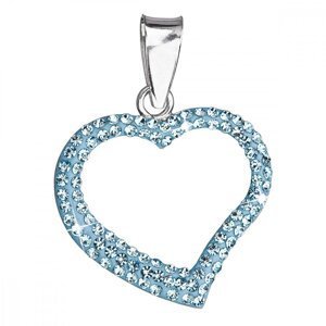 Stříbrný přívěsek s krystaly Swarovski modré srdce 34093.3 Aqua,Stříbrný přívěsek s krystaly Swarovski modré srdce 34093.3 Aqua