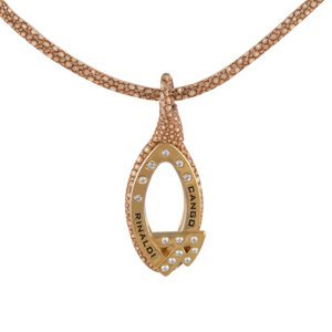 Luxusní zlatý kožený náhrdelník Cango & Rinaldi se Swarovski Elements,Luxusní zlatý kožený náhrdelník Cango & Rinaldi se Swarovski Elements