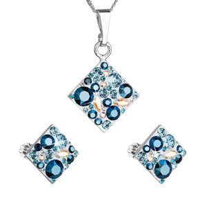 Sada šperků s krystaly Swarovski náušnice a přívěsek modrý kosočtverec 39126.3 Aqua,Sada šperků s krystaly Swarovski náušnice a přívěsek modrý kosočtv