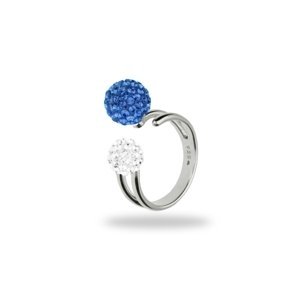 Prsten se Swarovski Elements kulička Sapphire + Krystal,Prsten se Swarovski Elements kulička Sapphire + Krystal