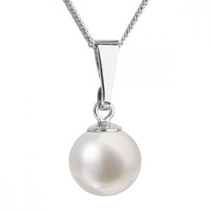 Perlový náhrdelník s řetízkem z pravých říčních perel bílý 22008.1,Perlový náhrdelník s řetízkem z pravých říčních perel bílý 22008.1