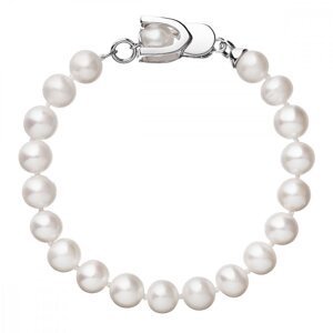Perlový náramek z pravých říčních perel bílý 23007.1,Perlový náramek z pravých říčních perel bílý 23007.1