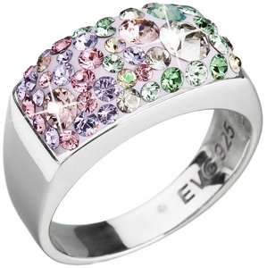 Stříbrný prsten s krystaly Swarovski mix barev fialová zelená růžová 35014.3 Sakura 52,Stříbrný prsten s krystaly Swarovski mix barev fialová zelená r