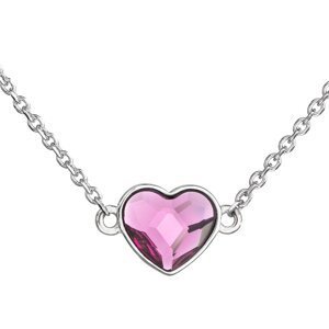 Stříbrný náhrdelník s krystalem Swarovski růžové srdce 32061.3 Fuchsia,Stříbrný náhrdelník s krystalem Swarovski růžové srdce 32061.3 Fuchsia