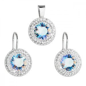 Sada šperků s krystaly Swarovski náušnice a přívěsek modré kulaté 39107.5 Light Sapphire Shimmer,Sada šperků s krystaly Swarovski náušnice a přívěsek