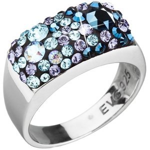 Stříbrný prsten s krystaly Swarovski modrý 35014.3 Blue Style 52,Stříbrný prsten s krystaly Swarovski modrý 35014.3 Blue Style 52