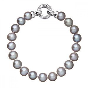 Perlový náramek z pravých říčních perel šedý 23010.3 Grey,Perlový náramek z pravých říčních perel šedý 23010.3 Grey