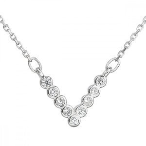 Stříbrný náhrdelník se zirkonem v bílé barvě 12025.1,Stříbrný náhrdelník se zirkonem v bílé barvě 12025.1