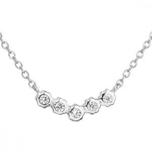Stříbrný náhrdelník se zirkonem v bílé barvě 12014.1,Stříbrný náhrdelník se zirkonem v bílé barvě 12014.1