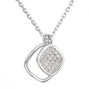 Stříbrný náhrdelník se zirkonem v bílé barvě 12013.1,Stříbrný náhrdelník se zirkonem v bílé barvě 12013.1