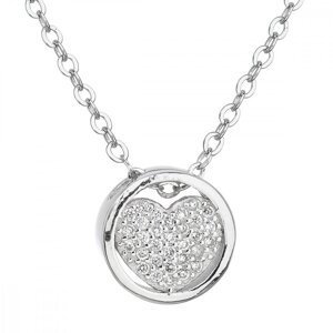 Stříbrný náhrdelník se zirkonem bílé srdce 12027.1,Stříbrný náhrdelník se zirkonem bílé srdce 12027.1