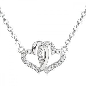 Stříbrný náhrdelník se zirkonem bílé srdce 12006.1,Stříbrný náhrdelník se zirkonem bílé srdce 12006.1