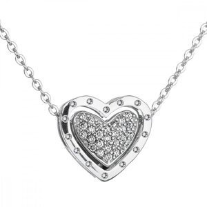 Stříbrný náhrdelník se zirkonem bílé srdce 12029.1,Stříbrný náhrdelník se zirkonem bílé srdce 12029.1