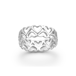 Prsten Krajkové srdce stříbro 925 Velikost: 8 - 1,8 cm (EU 57 - 58) 2347/8
