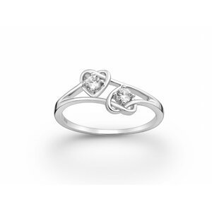 Prsten Propletená Srdce stříbro 925 Velikost: 6 - 1,6 cm (EU 51 - 53) 2628/6 -