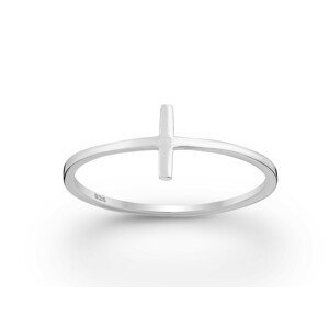 Prsten Křížek hladký stříbro 925 Velikost: 5 - 1,5 cm (EU 49 - 50) 2823/5 -