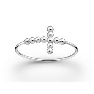 Prsten Křížek kuličkový stříbro 925 Velikost: 5 - 1,5 cm (EU 49 - 50) 2826/5
