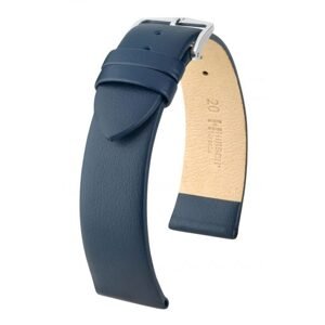 Řemínek Hirsch Toronto - modrý - 18 mm - L – Standardní délka (doporučujeme) - 16 mm - Zlatá