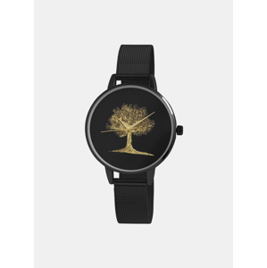 Dámské hodinky s nerezovým páskem v černé barvě Excellanc