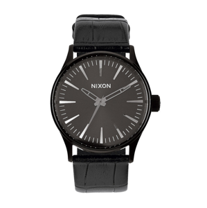 Nixon SENTRY 38 LEATHER BLACKGATOR analogové sportovní hodinky - černá