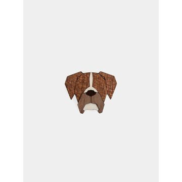 Dřevěná brož ve tvaru psa Boxer Brooch BeWooden