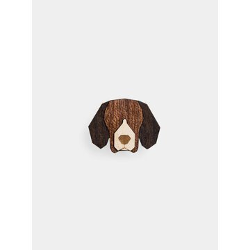 Dřevěná brož ve tvaru psa Beagle Brooch BeWooden