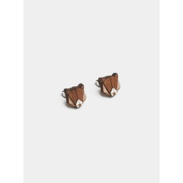 Dřevěné náušnice Bear Earrings BeWooden