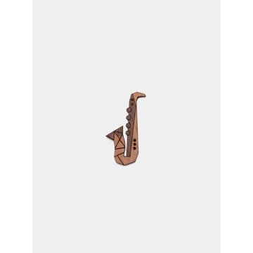 Dřevěná brož Saxophone Brooch BeWooden