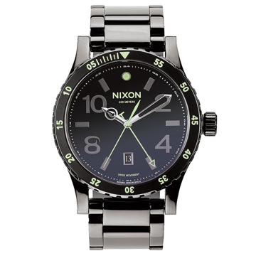 Nixon DIPLOMAT SS POLISHEDGUNMETALLUM analogové sportovní hodinky - šedá
