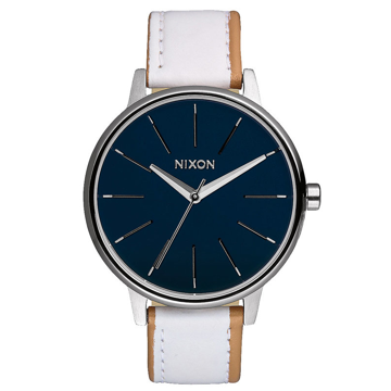 Nixon KENSINGTON LEATHER NAVYWHITE analogové sportovní hodinky - modrá