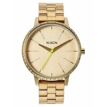Nixon KENSINGTON ALLGOLDNEONYELLOW analogové hodinky - zlatá barva