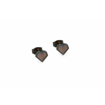 Náušnice s dřevěným detailem Apis Nox Earrings Heart