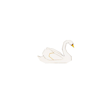Brož White Swan Brooch ze dřeva