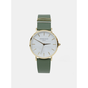 Dámské hodinky se zeleným koženým páskem Rosefield