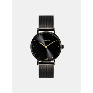 Dámské hodinky s černým kovovým páskem Tamaris