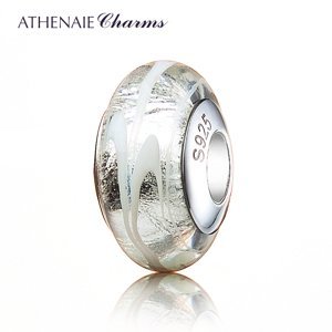 Athenaie přívěsek Stříbrné jiskřivé sklo Murano AMGB48