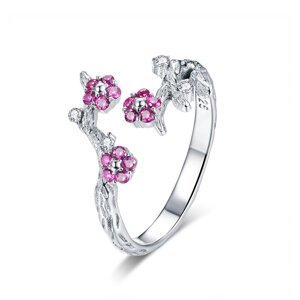 Royal Fashion prsten Zimní květina BSR022 Velikost: Univerzální 52-60 mm